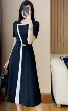 Working Dresses, Elegant Summer Outfits, Simple Frocks, Elegant Dresses Classy, Classy Dress Outfits, Fashion Hacks Clothes, Classy Women, Classy Dress