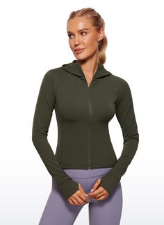 Butterluxe collection features super soft and stretchy high-quality fabric. This full zip-up hooded jacket with thumbholes, zip pockets and underarm gussets, which keeps you warm and comfy. Ideal for low-impact activities or daily wearing. Feature & Fitting: 
 Butterluxe collection 
 Designed for low-impact workouts or daily wear 
 Slim fit, waist length 
 Full zip, side zip pockets 
 Thumb holes, underarm gussets 
 Fabric: 
 Extremely Soft, luxurious comfort and lightweight 
 Ultra stretchy Winter Workout Activewear With Zipper Closure, Outdoor Long Sleeve Activewear With Zipper Closure, Hooded Athleisure Activewear With Zipper Closure, Fall Outdoor Activewear With Zipper Closure, Athleisure Hooded Jacket With Zipper, Fall Workout Activewear With Double-lined Hood, Fitted Moisture-wicking Hooded Activewear, Athleisure Hoodie With Zipper Closure For Gym, Athleisure Hooded Jacket With Zipper Closure