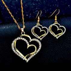 Inlaid Shiny Zircon Vintage Style Jewelry Set Silver Heart-shaped Jewelry Sets For Anniversary, Silver Heart Jewelry Sets For Anniversary, Sterling Silver Heart Jewelry Sets For Anniversary, Heart-shaped Cubic Zirconia Jewelry Sets For Anniversary, Elegant Heart-shaped Jewelry Sets For Anniversary, Crystal Jewelry Sets For Anniversary On Valentine's Day, Crystal Jewelry Sets For Anniversary And Valentine's Day, Silver Heart Cut Jewelry Sets For Valentine's Day, Heart-shaped Cubic Zirconia Jewelry Sets For Valentine's Day