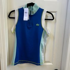 Brand New Size 4 Women’s Sleeveless Tank Sporty Blue Vest For Summer, Black Crop Top Tank, Lacoste Women, University Of Miami, Sleeveless Tank, Cropped Tank Top, Crop Tank, Adidas Women, Zip Ups