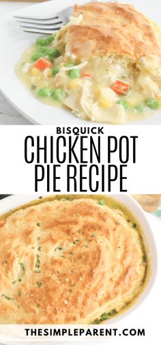 chicken pot pie recipe with text overlay