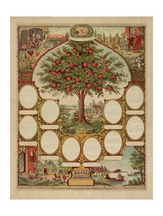 an apple tree is shown with many different pictures around it and the words, which appear to