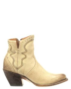 Women's Leather Cording Short Boots - Bone – Skip's Western Outfitters Western Leather Booties With Round Toe, Rustic Leather Ankle Boots, Western Leather Booties With Reinforced Heel, Beige Calf Leather Boots With Leather Sole, Rustic Leather Boots With Leather Sole, Western Booties With Round Toe And Leather Sole, Rustic Leather Ankle-high Boots, Western Style Ankle-high Leather Boots, Rustic Ankle-high Leather Boots