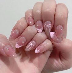 Hello welcome to my shop. I only use high-quality materials to create a luxurious nail press that you can trust to be strong and long-lasting. Hope you can find your favorite nails. My nails will last: Use adhesive sheets (provided with nail kit) for 1-2 days Use nail glue for 2-3 weeks. All nails can be reused multiple times if you take good care of them. If you would like a custom size, please fill out the personalization section under product options. If you're not sure how to measure your na Bow Nail Designs, Cute Pink Nails, Nails Inspired, Korean Nails, Acrylic Press On Nails, Girly Acrylic Nails, Blush Nails, Pretty Gel Nails, Really Cute Nails