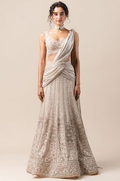 Tarun Tahiliani Saree, Drape Lehenga, Dori Embroidery, Drape Saree, Draped Blouse, Ghagra Choli, Lehenga Saree, Sharara Set