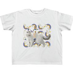 Recommended deadline for delivery by Christmas - Dec. 10 "Shake it off, shake it off!" 🎵 Featuring my original illustration of Taylor Swift with her trusty Caticorn, Olivia Benson, surrounded by a background full of rainbows. Stay comfortable and stylish with these ultra soft 100% cotton t-shirts! Printed using DTG technology for bright, long-lasting designs! Unisex sizes, please check size chart for measurements. - Ships out in 3-5 business days Tap here to see all of my items featuring Taylor Playful Cotton T-shirt With Unicorn Print, Playful Rainbow Graphic Print T-shirt, Playful Multicolor Unicorn Print T-shirt, Harry Styles Ariana Grande, Taylor Swift T Shirt, Kids Pop, Olivia Benson, Pop Culture Art, Maroon 5