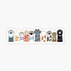 a row of cats and dogs sticker