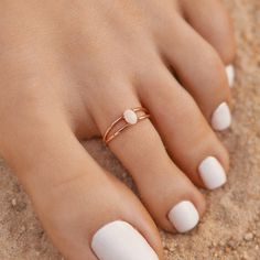 Feet Rings, Elegant Opal Toe Ring For Gift, Elegant Opal Toe Ring, Simple Gold Toe Ring Jewelry, Dainty White Toe Ring Jewelry, Toe Ring, Silver Tarnish-resistant Toe Ring, Toe Ring Designs, Gold Toe Rings