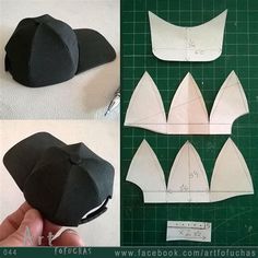 instructions for how to make an origami hat from paper with pictures on it