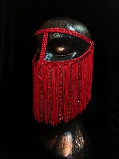 Beaded Face Mask, Chain Mask Face, Red Masks For Carnival Festival, Face Chain Jewelry, Red Mask Masquerade, Face Mask Costume, Veil Mask, Red Face Mask, Jewelry With Crystals