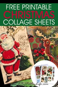 the printable christmas collage sheets are shown