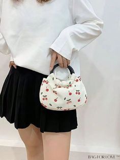 BagForLove - Preppy Mini Ruched Bag with Cherry Pattern Design Product Description Color White Type Ruched Bag Bag Size Mini Pattern Type Fruit&Vegetable Composition 100% Nylon Material Nylon Size Chart INCH CM Bag Length Bag Width Bag Height Handle Height 7.9 inch 2 inch 5.5 inch 3.9 inch Bag Length Bag Width Bag Height Handle Height 20 cm 5 cm 14 cm 10 cm Details Pictures Similar Products h2 { text-align: center; } /* æ¢è¡ */ li{ white-space: normal; word-break: break-all; word-wrap: break-w Trendy Fabric Bags For Summer, Trendy Fabric Summer Bag, Trendy Summer Fabric Bags, Casual Summer Fabric Bags, Trendy Nylon Bags For Spring, White Nylon Bags For Spring, White Nylon Bag For Spring, Spring White Nylon Bag, Trendy Spring Fabric Bags