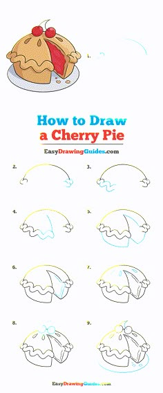 how to draw a cherry pie step by step drawing guide for kids and beginners