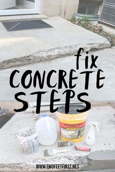 concrete steps with text overlaying the image that says fix concrete steps and how to use it