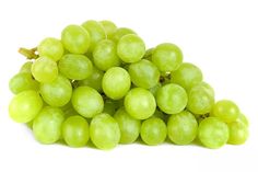 a bunch of green grapes on a white background