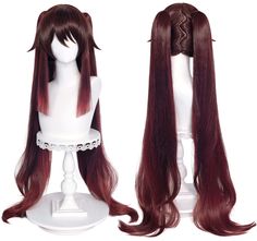 PRICES MAY VARY. 【Characters】- Wigs for brown pigtails hu tao hair characters. 【Material】 - Synthetic fibers. Can be re-styled or cut within 356°F, natural appearance with healthy satin sheen, good texture and soft touch. 【Thick Enough】- Will not reveal the built-in mesh to embarrassing you. Perfect for Halloween, daily, Cosplay Costume and other themed parties. 【Adjustable Size 】- Package included 1x Hu Tao wig + 2x ponytails + 2x elf ears + 1x cap. Package included a wig + a cap. The adjustmen Brown Pigtails, Anime Braids, Hu Tao Cosplay, Pigtail Wig, Harajuku Hair, Anime Wigs, Blue Wig, Cosplay Hair, Hu Tao