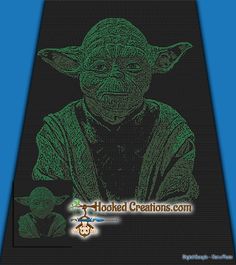 an image of yoda from star wars with the words hooked creations com on it