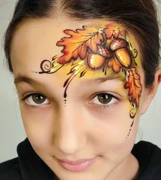 Fall Leaves Face Paint, Turkey Face Paint, Autumn Face Paint, Mushroom Face Paint