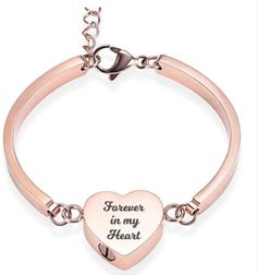 There are many more ways to honor your loved one than the traditional cremation urn. ❤🙏 In The Light Urns also offers a wide variety of fully customizable keepsake jewelry 💎 giving the ability to hold your loved one close to you always. Cremation Bracelet, In Loving Memory Gifts, Gold Heart Bracelet, Forever In My Heart, My Honey, Heart Rose, Rose Gold Heart, Cremation Jewelry, Keepsake Jewelry