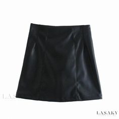 Lasaky - Trendy Short Black Leather-Like High-Waisted Skirt for Women Mini Black Skirt, High Waisted Short Skirt, Short Dress Styles, Sheer Skirt, High Waist Dress, Sophisticated Dress, Skirt For Women, Elegant Dresses Long, Skirt Design