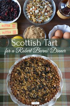 scottish tart for a robert burns dinner with ingredients and instructions to bake it