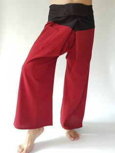 "Unisex Thai fisherman pants. One size fits all. You can wear in many occasions, casual wear, yoga wear, maternity wear, relax at home, travel etc. If you are looking for some pants that you can wear everywhere, comfortable, relax and Easy to wear. Thai fisherman pants is Answer!! Nice gift for yourself or your lover One pocket on the side for storing your items such as wallets, mobile phones, etc Approx. Measurements: One size can fits most and 1 Pockets Measurement Waist 27\" (69 cms) Length 4 Casual Cotton Harem Pants For Relaxation, Relaxation Yoga Pants With Pockets, Cotton Harem Pants For Relaxation, Cotton Harem Yoga Pants With Pockets, Cotton Bottoms With Pockets For Relaxation, Casual Harem Pants For Relaxation, Cotton Straight Pants For Relaxation, Relaxation Cotton Straight Pants, Straight Cotton Pants For Relaxation