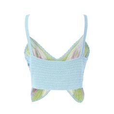 Rock the festival season in our Butterfly Crochet Crop Top. This cute knitted top features a striking butterfly design, perfect for a boho look. Made from soft, comfortable material, it's the perfect addition to your festival wardrobe. Specs: Material: Polyester Bohemian Knitted V-neck Top, Bohemian V-neck Knitted Top, Spring Knitted V-neck Crop Top, Festival Crochet V-neck Crop Top, Trendy Summer Top With Crochet Trim, Trendy Summer Tops With Crochet Trim, Casual Festival Tops With Crochet Trim, Multicolor Knit Tops For Beach Season, Spring V-neck Crop Top With Crochet Trim