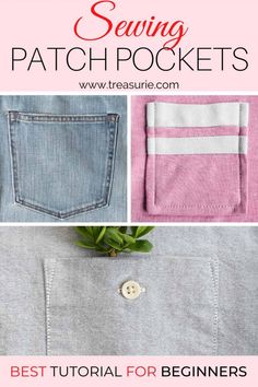 the sewing pattern is showing how to sew this pocket