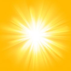 the sun shines brightly in this bright yellow background with some light coming from it