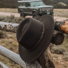 The ruggedly stylish Sturgis Outdoor Hat updates one of our most iconic outdoor silhouettes with a signature embroidered leather band and a rich cordova color. Looks aside, its true strengths are revealed under pressure. Naturally weather-resistant and featuring a large brim, the Sturgis offers necessary protection from the elements. Its high-quality, wool construction is fully crushable, meaning it can be rolled up and packed into a bag while easily retaining its shape. LIghtweight, versatile a Modern Cowboy, Outdoor Hat, Outdoor Hats, Embroidered Leather, Leather Hats, Felt Hat, Under Pressure, Hat Band, In The Wild