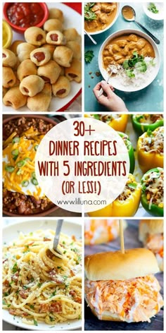 dinner recipes with 5 ingredients or less to make it easier for the family to eat