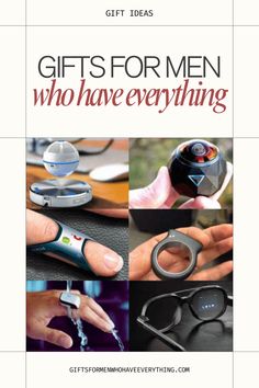 the cover of gifts for men who have everything, with images of different items in it