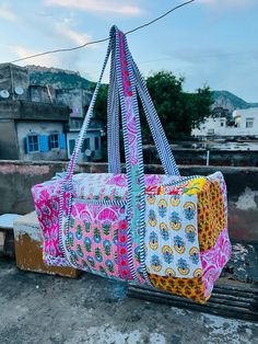 Cotton Quilted block print weekend bags 100% cotton fabric SIZE: medium : 16" x 8" x 8 " large : 18" x 9" x 9 Big Size :20" x 10" x 10" If You Want Bigger Size  We Have  the bags feature two pockets each on the outside :Color : Assorted & We Have More Color please Send me massage  : Quilted Padding great for weekend getaways, beach trips and as carry on bags while travelling Ask me for custom orders, personalized pouches or wholesale CARE: Machine wash separately in cold water Multicolor Tote Duffle Bag For Overnight Trips, Rectangular Cotton Duffle Bag For Travel, Rectangular Cotton Weekender Bag For Travel, Bohemian Duffle Bag For Overnight Trips, Multicolor Rectangular Travel Bag For Trip, Bohemian Rectangular Duffle Bag For Overnight Trips, Rectangular Cotton Weekender Bag For Overnight Trips, Multicolor Rectangular Travel Bag, Multicolor Cotton Canvas Bag For Travel