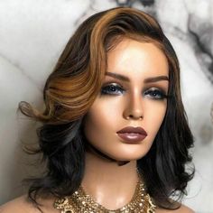 Short Loose Wave Curly Highlight Brown Human Hair Wigs T part Lace Front Wigs Short Curly Wigs, Remy Human Hair Wigs, Curly Hair Wig, Long Curls, Short Wavy, Lace Hair, Human Hair Lace Wigs, Short Wigs, Short Curly Hair