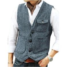 Men's Vest Tweed Single-breasted Vest Men's Suit British Retro Vest Steampunk Vi | eBay Mens Hipster Fashion, Retro Vest, Fashion Vest, Man Outfit, Hipster Mens Fashion, Vests Mens, Men's Suit, Men's Vest, Vest Fashion