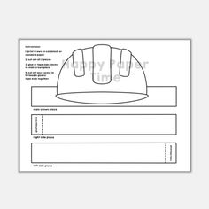 a construction helmet is shown on top of a piece of paper with the instructions below it