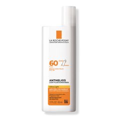 Anthelios Ultra Light Fluid Face Sunscreen SPF 60 - ANTHELIOS FACE FLUID SPF 60 1.7OZBenefitsOil-free face sunscreen provides broad-spectrum SPF 60 protectionLightweight, non-whitening, fast-absorbing, fluid sunscreen texture leaves skin with a matte finishHelps reduce the appearance of sun damageCan be used alone or under makeupProvides a smooth base for makeupPowerful antioxidant complex helps protect skin from free radicals caused by UV raysSoothes the skin with mineral-rich La-Roche Posay Th La Roche Posay Sunscreen, Facial Sunscreen, Roche Posay, Mineral Sunscreen, Broad Spectrum Sunscreen, La Roche Posay, Spf Sunscreen, Face Sunscreen, Radiant Skin