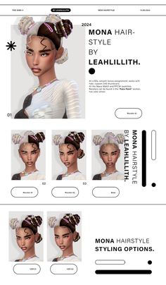 an image of a website page with different hairstyles