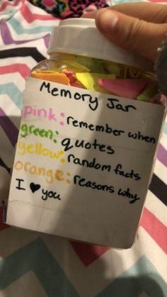 someone is holding up a jar of gummy bears with the words memory star written on it