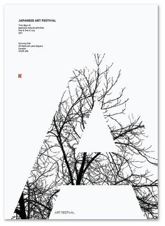 a poster with trees in the shape of a triangle and text on it that reads manage art festival