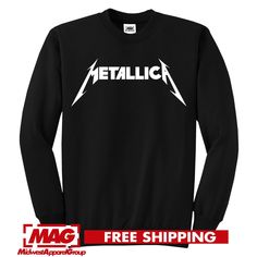 • 8 Ounce Cotton Polyester Blend Crewneck Sweatshirt.   • Air Jet Yarn for Softness • 1x1 Rib Knit Cuffs and Waistband with Spandex • Machine Wash • Professionally Decorated in the USA Rock Band Logos, Heavy Metal Rock, Band Logo, Band Logos, Knit Cuff, Air Jet, Rock Band, Rock Bands, Heavy Metal