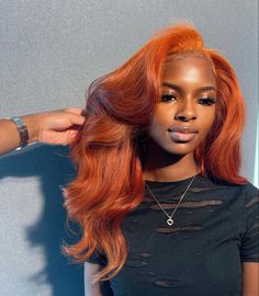 Burnt Orange Hair, Hair Solutions, Voluminous Hair, Hot Hair Styles, Front Lace Wigs Human Hair, Hair Dye Colors