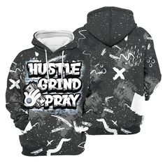 Brand Dunkare Reverse Black White 6s Shirt Hustle Grind Pray Retro All Over Print Unisex Hoodie Winter Hoodie With Graffiti Print, Black Hooded Top With Sublimation Print, Hip Hop Graffiti Print Winter Hoodie, Streetwear Crew Neck Hoodie With Graffiti Print, Graffiti Print Crew Neck Hoodie For Streetwear, Gray Hooded Top For Streetwear, Fall Hoodie With Graffiti Print, Urban Style Graffiti Print Sweatshirt For Winter, Urban Hooded Sweatshirt With Graffiti Print