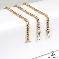 Bring out the bling on your favorite purse and enjoy a stunning handbag chain with this Replacement Metal Purse Chain - Choice of Length.  With several sizes to choose from, this chain for purses is perfect for everything from your petite handbags to your larger crossbody bags! This purse chain is the ideal way to add a touch of glam as a crossbody bag chain or as a handbag chain!  Dress up your purse accessories in style with this metal purse chain! For purse organizer insert models, please cli Elegant Gold Chain Necklace For Everyday, Elegant Everyday Chain Necklace, Gold Bags With Adjustable Chain For Gift, Everyday Gold Chain Jewelry, Gold Chain Link Belt As Gift, Gold Chain Link Belt - Ideal Gift, Luxury Rectangular Chain Necklace, Classic Gold Bag With Chain Detail, Elegant Wallet On Chain With Gold-tone Hardware For Parties