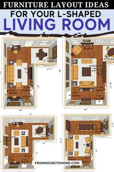 furniture layout ideas for your l-shaped living room Sofa Layout, Living Room Plan