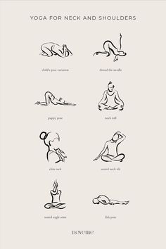 yoga poses for neck and shoulders, with the words'how to do them? '