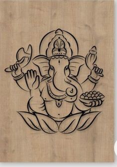 an elephant is sitting on top of a wooden plaque