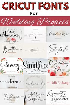 wedding font styles for the bride and groom