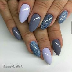 Acrylic Nails Natural, Manicure Nail Designs, Latest Nail Trends, New Nail Designs, Nail Stuff, Gray Nails, Super Nails, Winged Liner, Trendy Nail Design