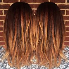 Brown Copper Balayage, Baylage Hair, Balayage Straight, Highlights Caramel, Copper Balayage, Color Highlights, Brown Copper